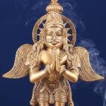 Brass Standing Garuda Idol | 12" x 7" x 3.5" (30.5 x 17.8 x 8.9 cm) | 3 kg Divine Vehicle Art | Premium Sacred Protection Murti